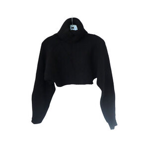 L'ACADEMIE Maven Cropped Turtleneck - Black - S